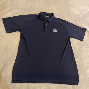 Gonzaga Bulldogs Shirt Levelwear Mens Navy Blue Textured Performance Polo Medium